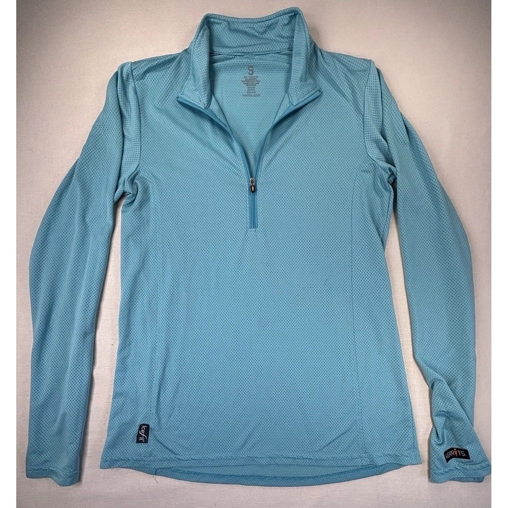 Kerrits 1/4 Zip Teal Pullover Equestrian Riding Long Sleeve Womens Size S